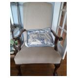 BALL AND CLAW UPHOLSTERED CHAIR