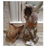 CERAMIC RABBIT UTENSIL HOLDER, MISC