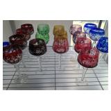 CUT BOHEMIAN  TO CLEAR  ASSORTED WINE GLASSES