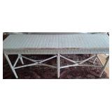 TILE TOP WICKER TABLE 74X18X30