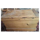 PRIMITIVE ANTIQUE BLANKET CHEST, LATCH IS DISABLED