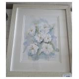 SIGNED FLORAL WATER COLOR PRINT