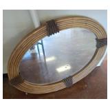 OVAL MIRROR W/ RATTAN/ROPE FRAME