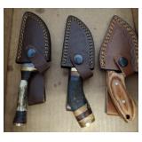 GROUP 3IN DAMASCUS STYLE KNIVES