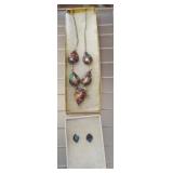 NECKACE AND EARRINGS MARKED 925