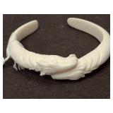 DOUBLE HORSE HEAD CUFF BRACELET, IVORY LOOK