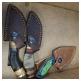 GROUP 3IN DAMASCUS STYLE KNIVES