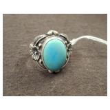 STERLING AND TURQUOISE  RING SZ 12.5