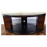 3 TIER TV STAND W/ GLASS TOP/SHELVES