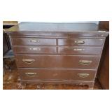 3 DRAWER LOW CHEST, SHOWS WEAR