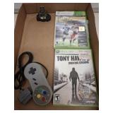 NINTENDO CONTROLLER, GAME PIECE, XBOX GAMES