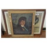 FRAMED PORTRAIT-SHOWS DAMAGE, SKUNK PRINT