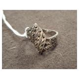 STERLING AND MARCASITE RING
