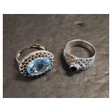 2 STERLING AND STONE RINGS
