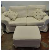 UPHOLSTERED 2 CUSHION LOVE SEAT WITH SLIP COVER