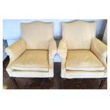 PAIR OF SLIP COVERED ARM CHAIRS