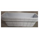2 WHITE PLASTIC WINDOW BOX PLANTERS-NO TRELLIS