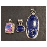 STERLING CHARM WITH COLORED STONES