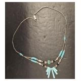 TURQUIOSE AND STERLING NECKLACE