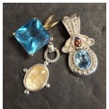 STERLING CHARM WITH COLORED STONES