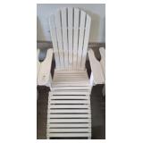 WOODEN ADIRONDAK STYLE CHAIR W/ FOOT REST