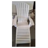 WOODEN ADIRONDAK STYLE CHAIR W/ FOOT REST