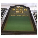 FREE BEER HERE SIGN  16X24