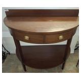 HALF ROUND INLAID 2 DRAWER TABLE
