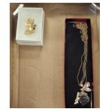 NECKLACE AND CHARM, ANGEL PIN