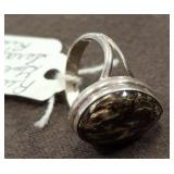 SERAPHINITE AND 925 RING SZ 7
