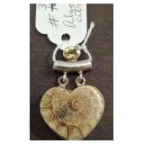 STERLING AND AMMONITE PENDANT