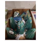 TRAY OF GLASS OIL SLICK TREES