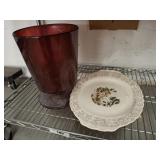 DECORATIVE PLATTER AND VASE