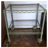 2 TIER ROLLING METAL CART/SHELF
