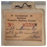1956 WOMANS ANGLERS LICENSE