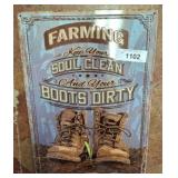 FARMING METAL SIGN