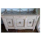 MARBLE TOP GALLEY RAIL BUFFET 50X18X32