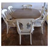 ETHAN ALLEN TABLE AND 6 CHAIRS