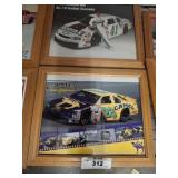 2PC NASCAR PICTURES FRAMED