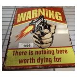 WARNING METAL SIGN
