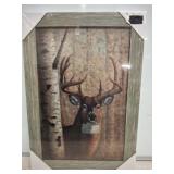 DEER PRINT FRAMED 24IN