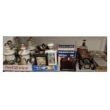 SHELF LOT OF ASSORTED COLLECTIBLE DECANTERS