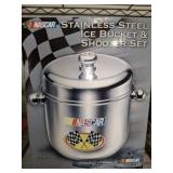 NASCAR STAINLESS STEEL ICE BUCKET AND SHOOTER SET