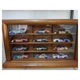 WALL SHOWCASE OF ASSORTED NASCAR DIECAST CARS
