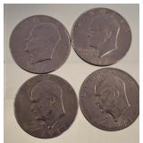 4 ASSORTED DATE IKE DOLLARS