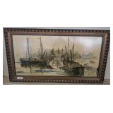 SIGNED HARBOR SCENE