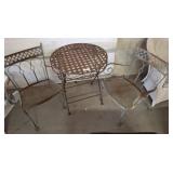 METAL PATIO TABLE, 2 CHAIRS