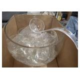 PUNCH BOWL, CUPS, LADLE