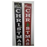 2 PC CHRISTMAS WOODEN SIGNS 9X60