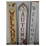 3 PC WELCOME AND AUTUMN SIGNS 8X48INCHES